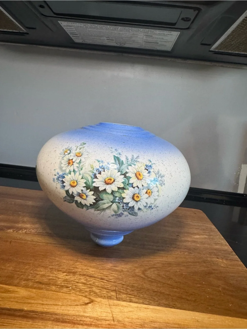 Hand-Painted Floral Ceramic Decorative hurricane lamp, part- White and Blue